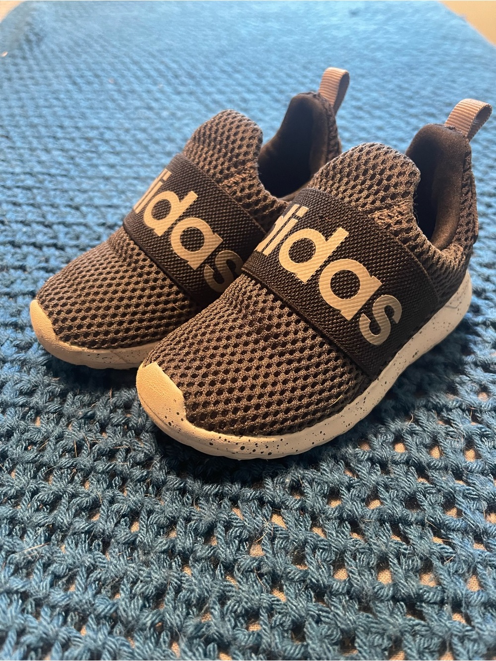 adidas Kids Black Mesh Slip-On Sneakers